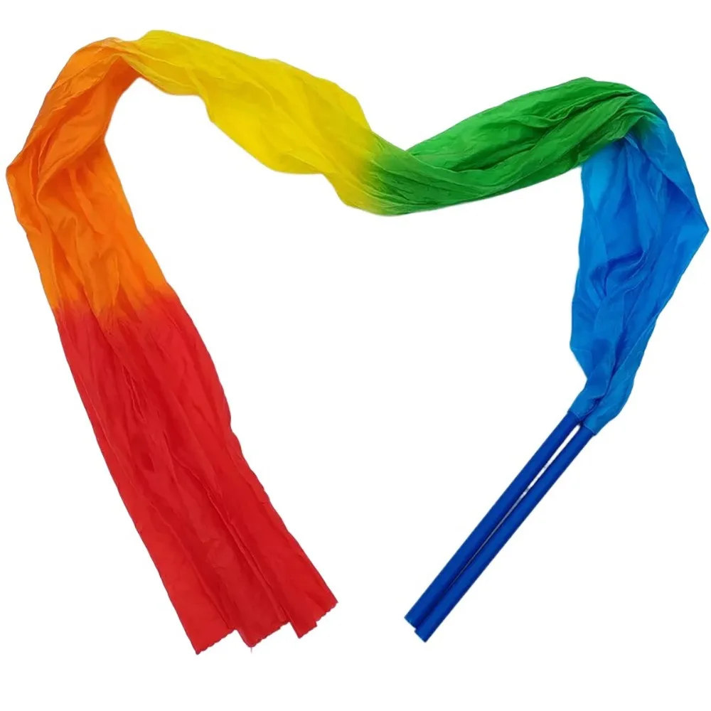 New Colorful Dancing Ribbons With Rod Silk Dance Ribbon Gymnastics Ribbon