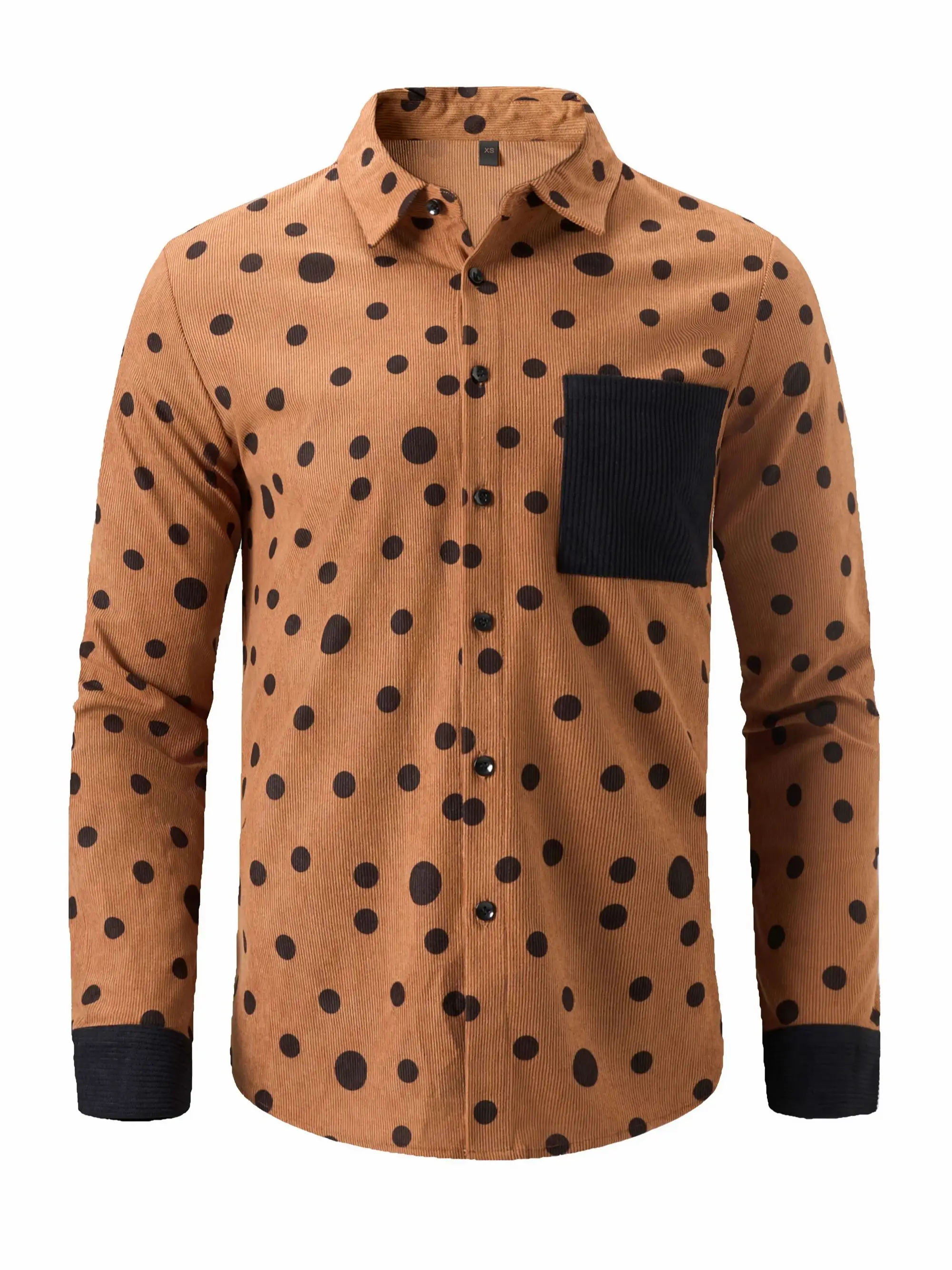 COODRONY Brand Mens Long Sleeve Shirts A&W Polka dot Shirt Men Daily Casual Shirt With Real Pocket Menswear XS - XXL 1010