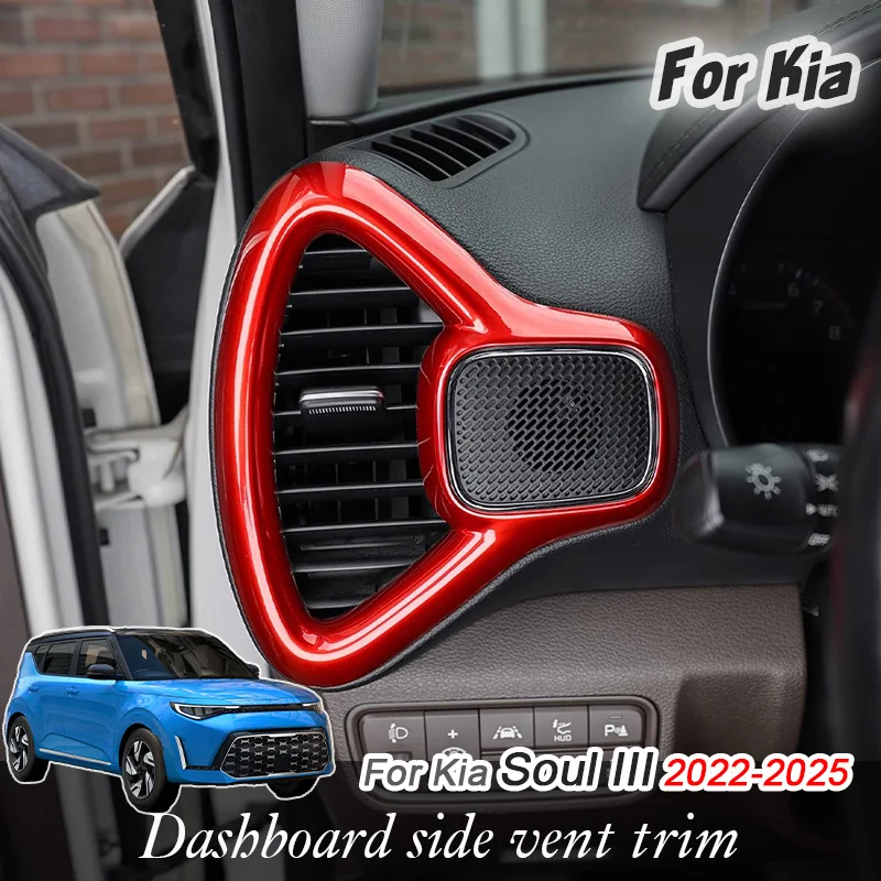 

For Kia Soul III 2022 2023 2024 2025 Car Sides of the dashboard Air conditioning vent Trim Decorative frame Accessories Kit