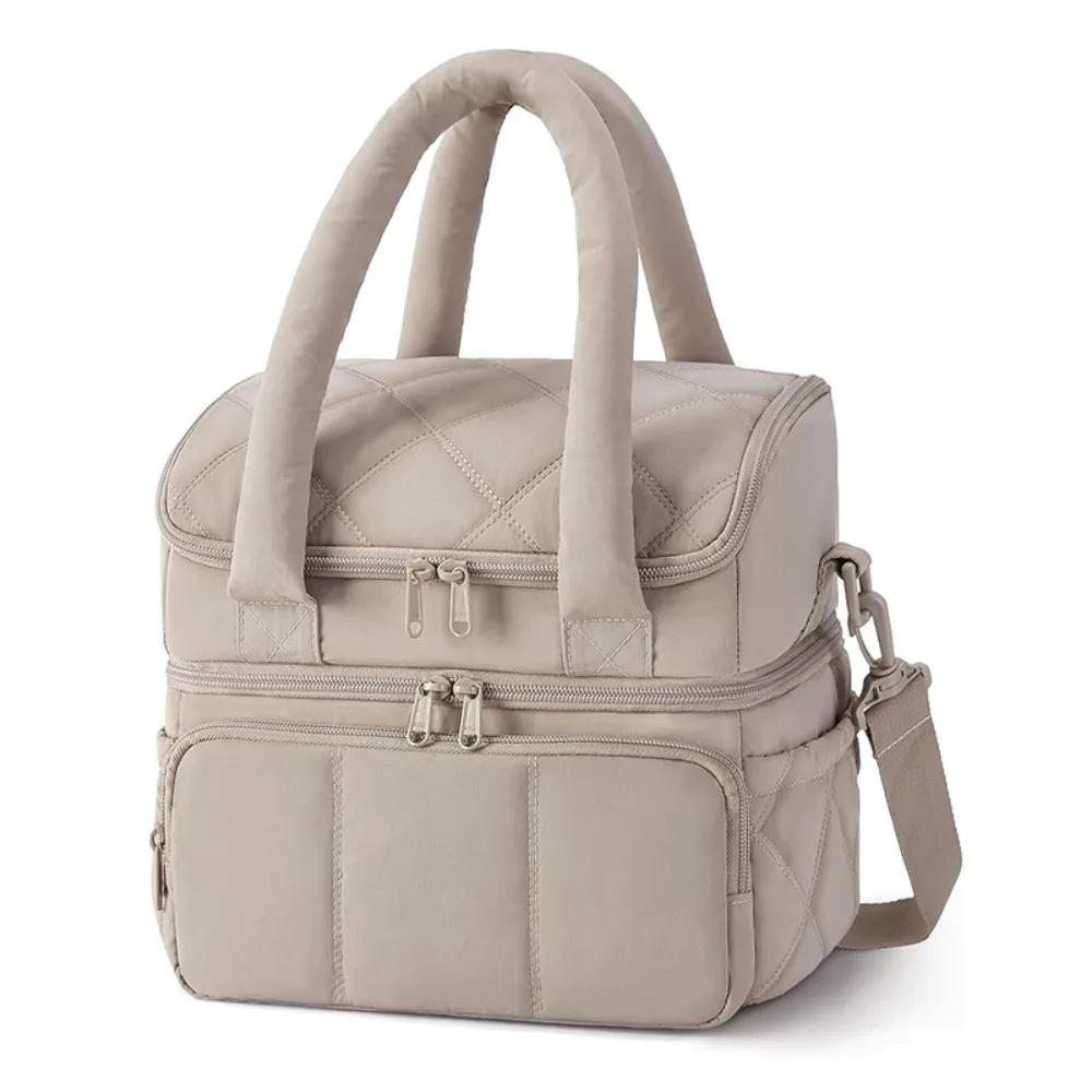 Bolso con compartimento para vaso, bolsa de almuerzo gruesa para preservación del calor, bolsa de Picnic de doble capa, bolsa refrigeradora de gran capacidad, uso diario