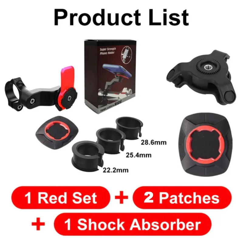 Portable Motorcycle Bike Phone Holder Bicycle 360° Rotatable Phone Stand Navigation Delivery Rider Support Security Bracket