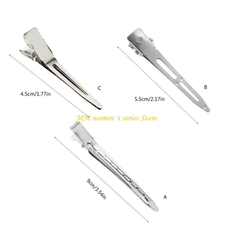 Q39C 긴 실버 미니 캐치 헤어 바렛을위한 헤어 오리 빌 클립 간단한 섹션 헤어 핀 쉬운 간단한 머리 스타일링