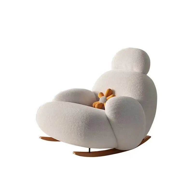 

Big white chair, cute sofa single rocking chair