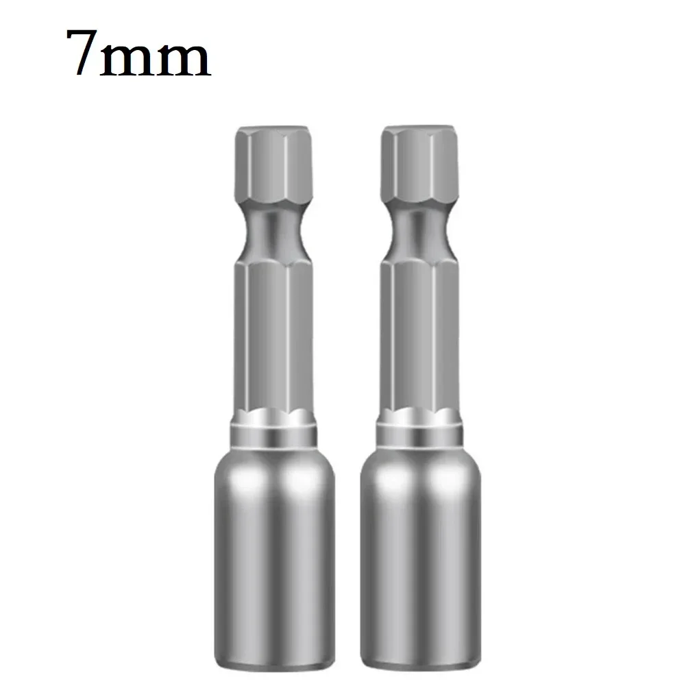 2PCS 6-13mm Impact Socket Magnetic Nut Screwdriver 1/4 Hex Key Set Drill Bit Adapter For Power Drills Magnetic Drivers