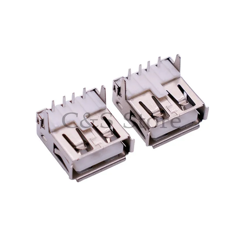 10pcs USB Type A Standard Port Female Solder Jacks Connector PCB Socket USB-A type AF 90°