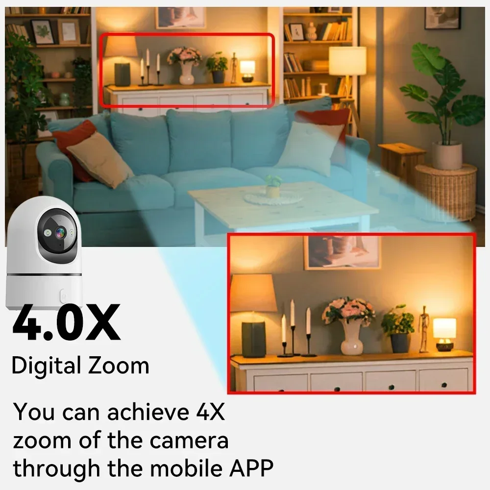 5MP Indoor Baby Monitor Security Camera 2.4G/5G WiFi One-Touch Call Color Night Vision 4X Zoom 355° PTZ Auto Tracking O-Kam Pro