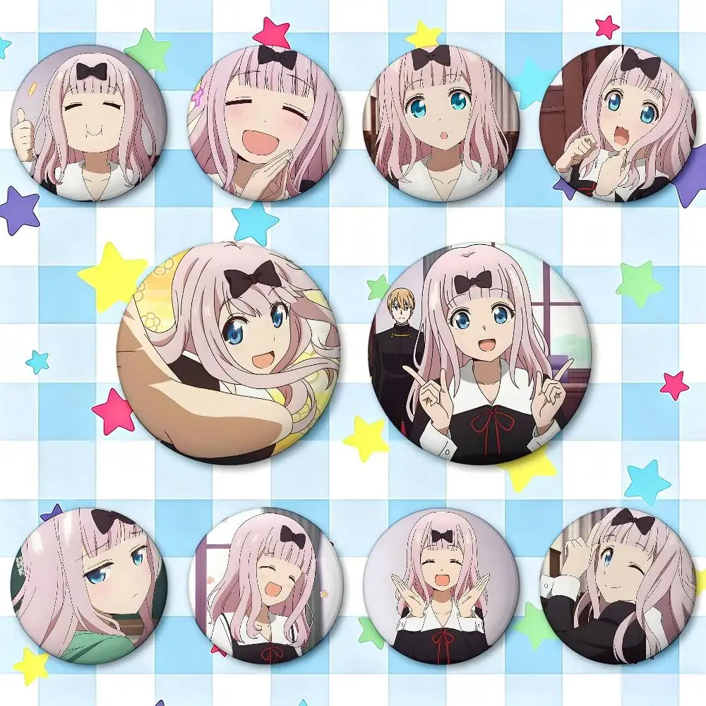 1pc Chika Fujiwara Anime Characters Cartoon Style Badge Brooches On Backpack Decoration Round Enamel Pins For Accessorys