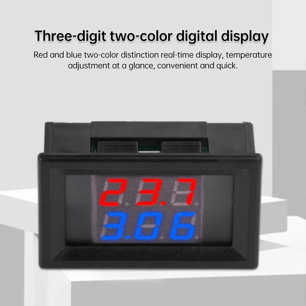 DC 4V to 28V 0.28 Inch Mini LED Dual Display Digital Temperature Sensor NTC Waterproof Metal Probe Temperature Tester