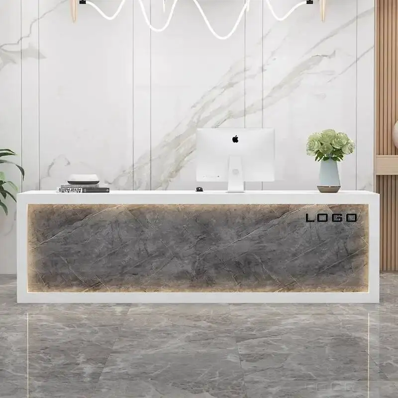 مكتب استقبال بسيط وحديث، مكتب استقبال فاخر ورائع، تصميم جمالي، أثاث مكتبي Mueble De Recepcion