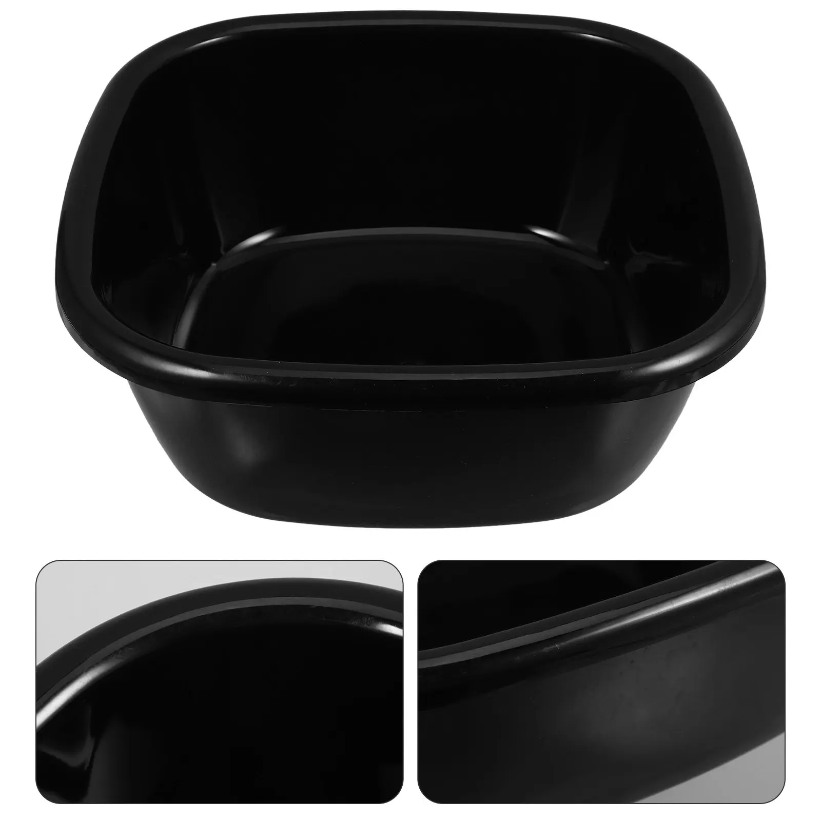 

Plastic Dishpan Large Capacity Square Wash Basin Multipurpose Shampoo Basin for Bedside Face Clothes Hair Washing Household