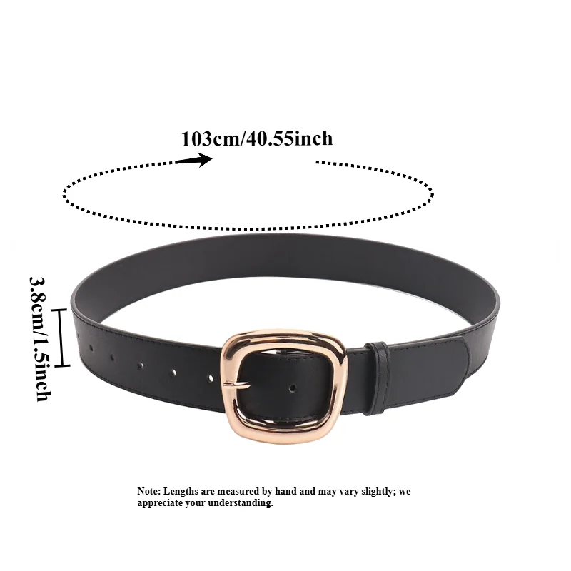IF IFOND Fashionable Simple and Versatile Wide Commuter Belt  High-End Casual Sophisticated Women’s Leather Belt for Jeans