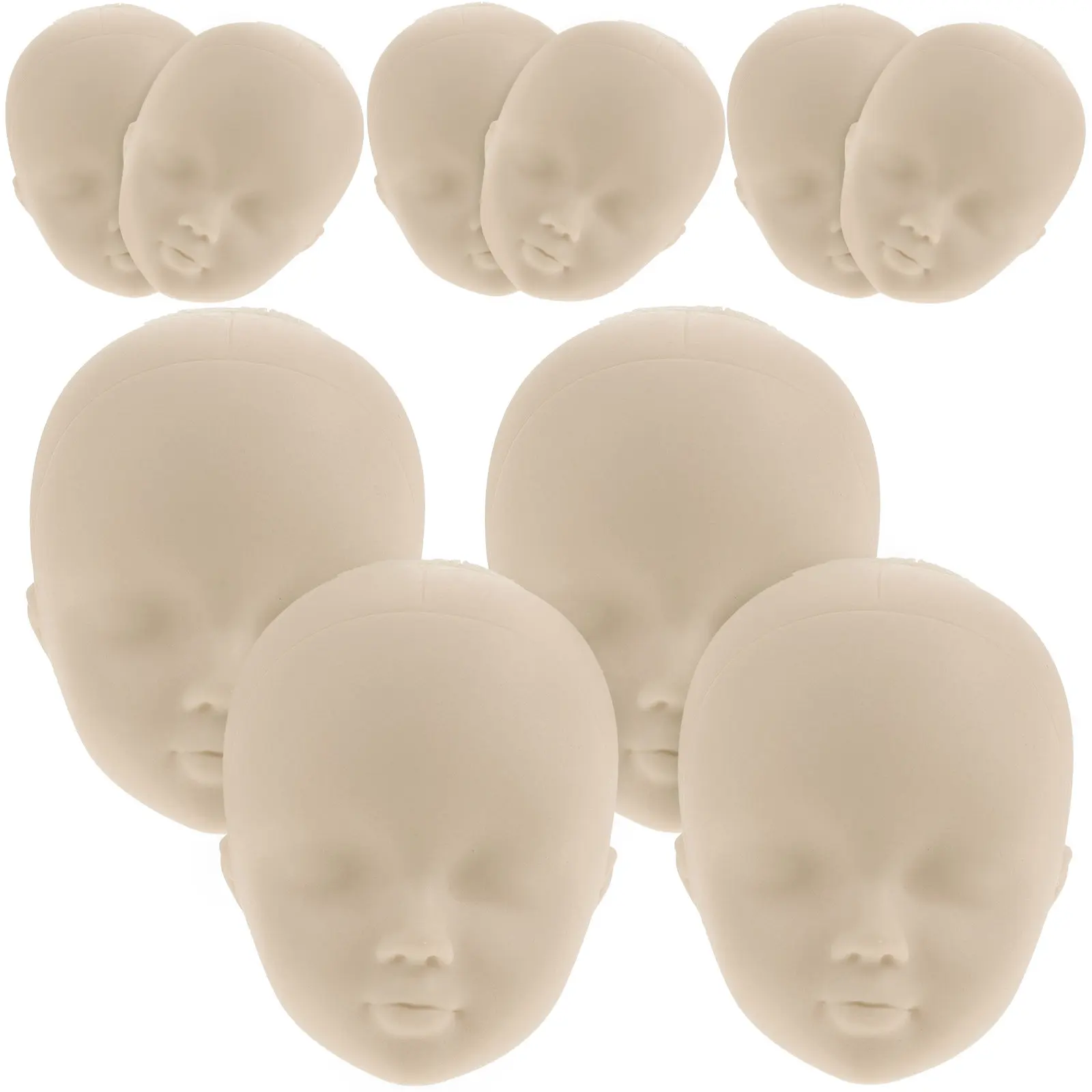 

10Pcs Plastic Small Heads for DIY Projects Makeup Practice and Creative Handmade Supplies Replacing Heads