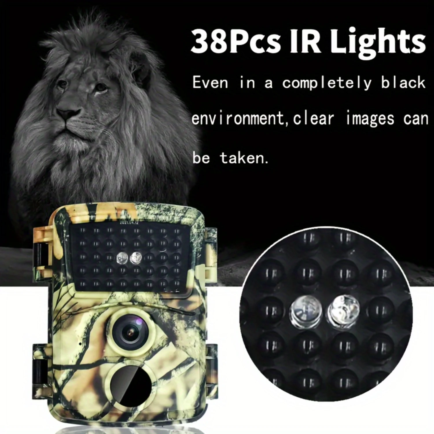 Outdoor Mini Infrared Camera Night Vision For Hunting, High-definition Waterproof Mini Camera For Tracking Wild Animals, 4 Batte