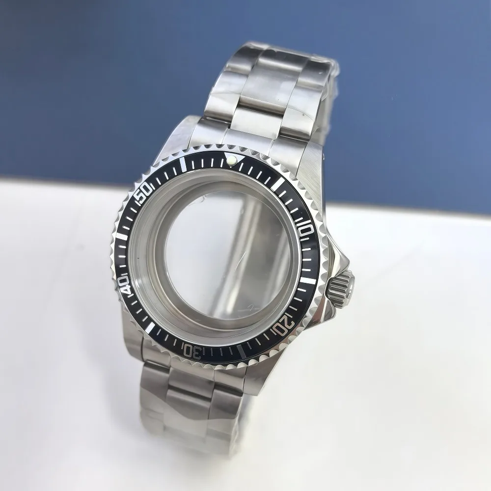 خمر 39.5 مللي متر ساعة حالة NH35 NH34 NH36 حركات الفولاذ المقاوم للصدأ الألومنيوم الحافة ساعة زجاجية مستديرة اكسسوارات