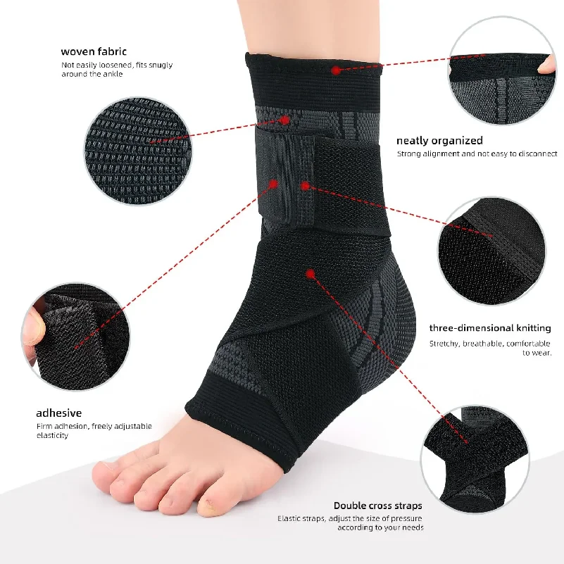 1PC Pressurized Bandage Ankle Protector Sport Anklet Support Foot Strap Nylon Knitted Elastic Ankle Brace Gym Basketball Running