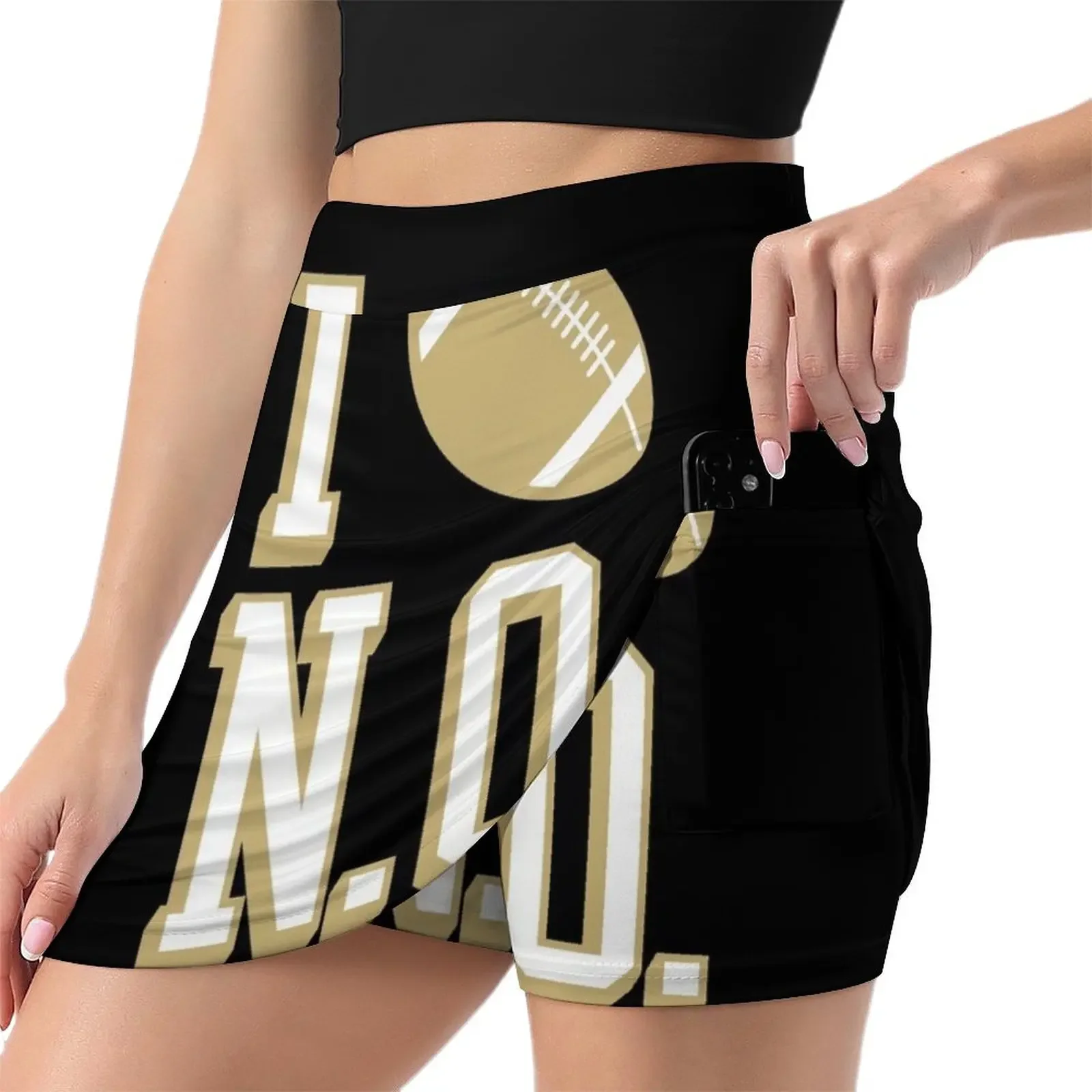 I Love NO Football - Black Mini Skirt skirts japanese kawaii clothes skirts for womens 2024