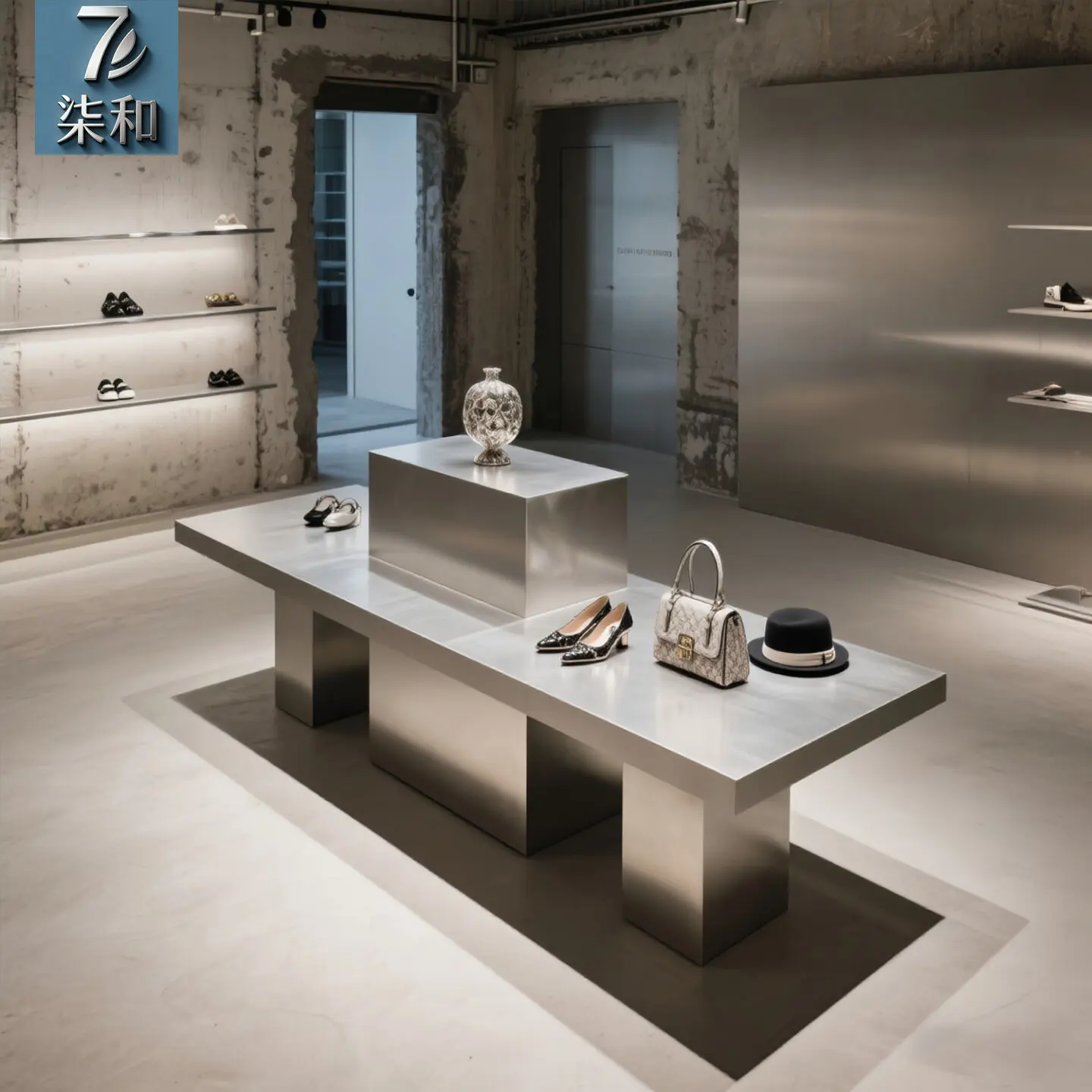 

Clothing Store Nakajima Display Table Product Display Table Sample Stainless Steel Display Table Beauty Salon Cosmetics