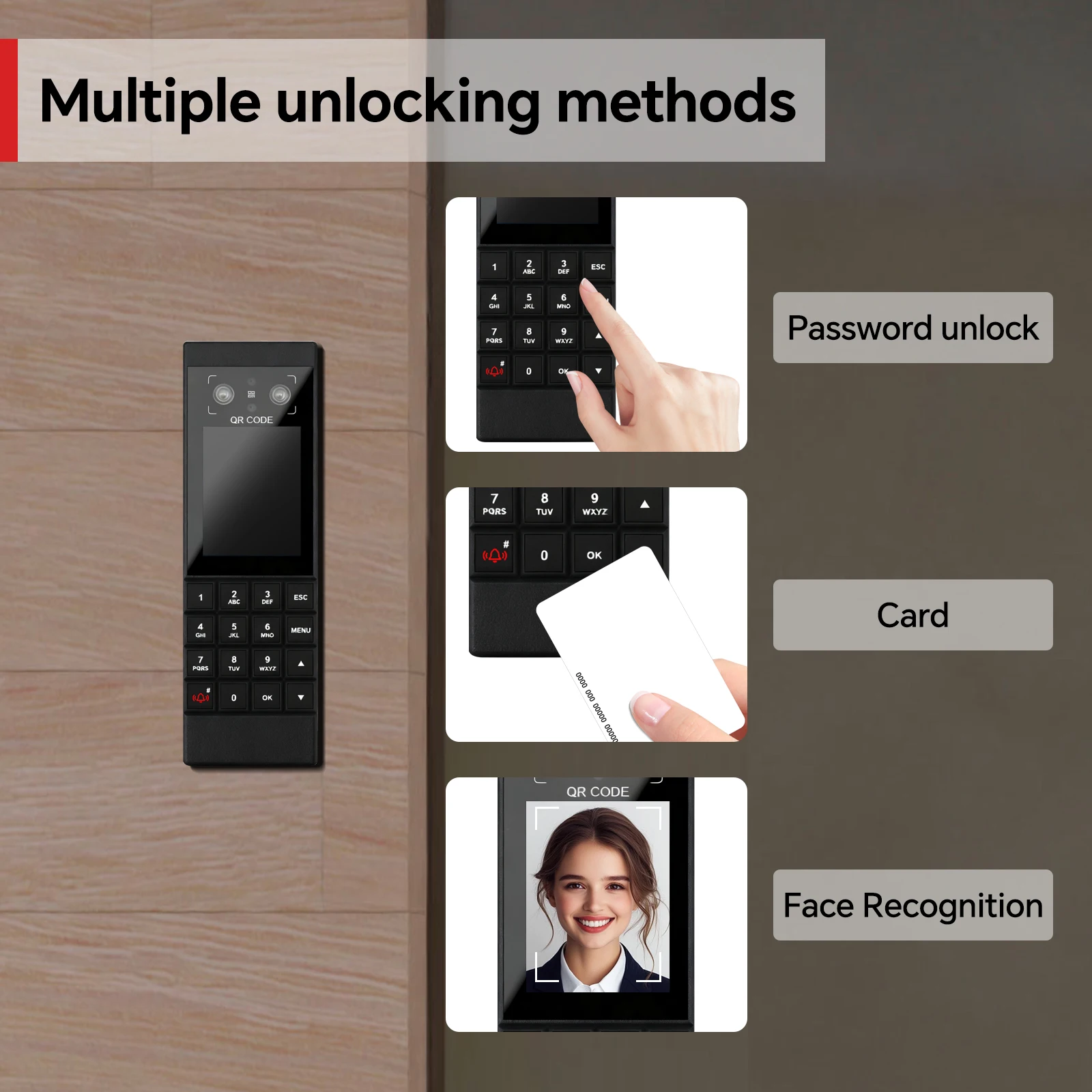 Kontrola dostępu i rejestracja czasu pracy M210-BLACK01 z rozpoznawaniem żył dłoni, zarządzanie przez aplikację, budynki biurowe, eksport danych przez USB.