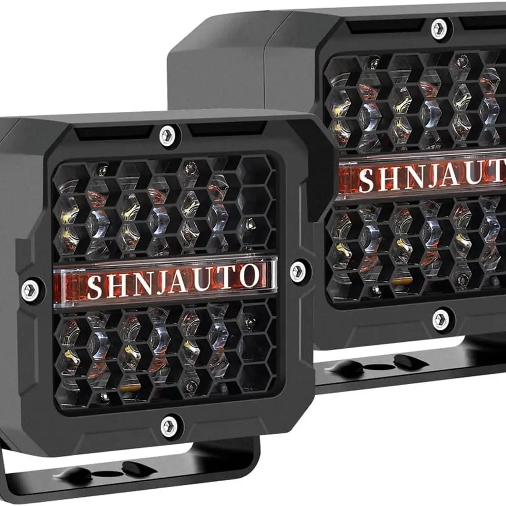 

5 120W Ultra-Bright LED Off-Road Lights with Amber DRL, Waterproof Spot & Flood Combo for Jeep, ATV, SUV, Trucks
