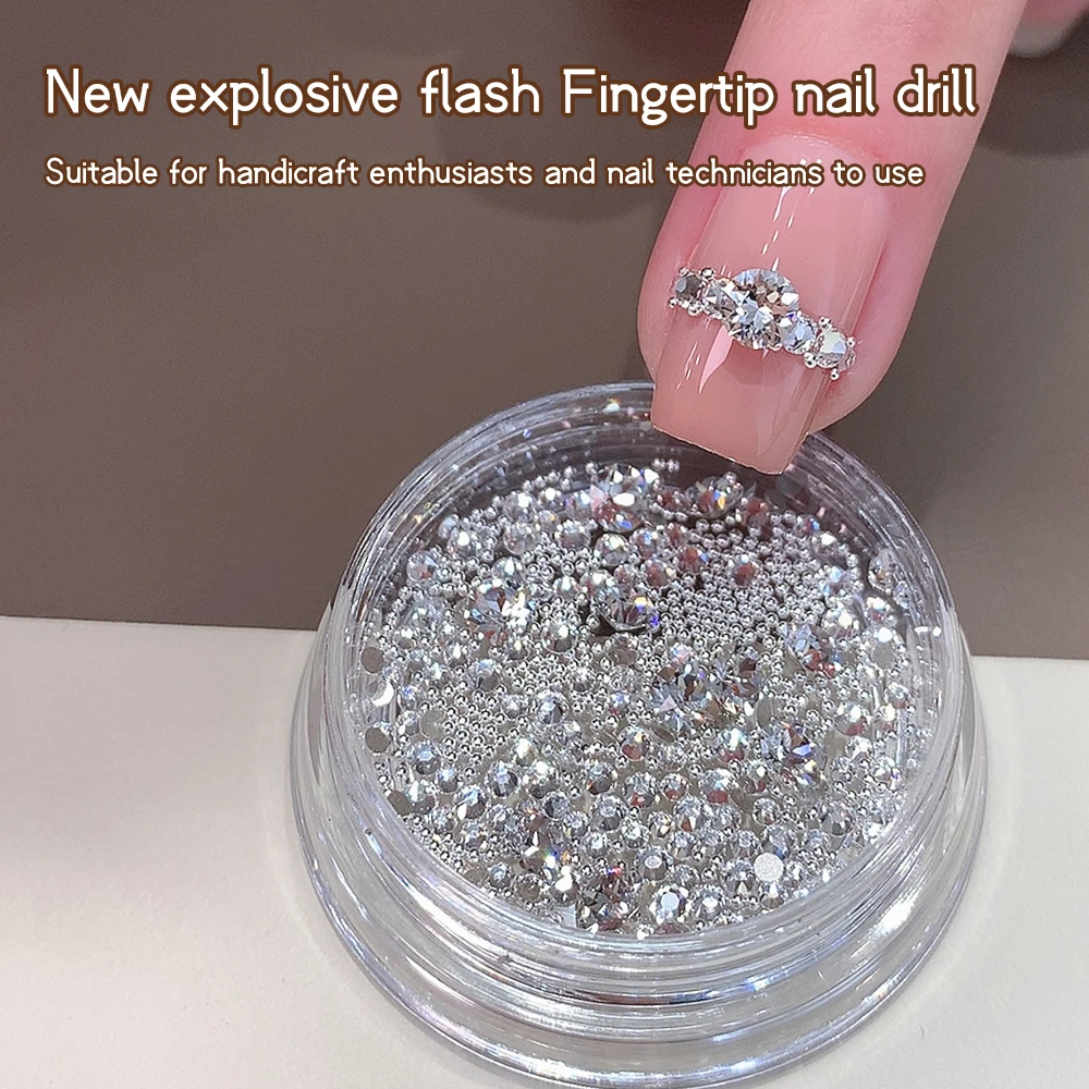 Kaniu Nuovo Kit di Accessori per Nail Art Scintillanti: Strumento per Unghie con Effetto Flash, Anello Diamantato Scintillante e Materiale per Decorazioni