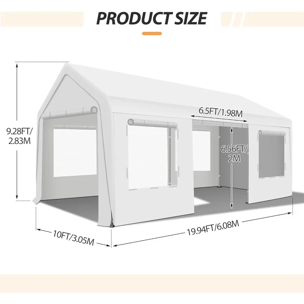 for  Carport Garage with Roll-up Sidewall and Ventilated Windows for Truck, Boat, Car, Heavy Duty Portable Carport Garage