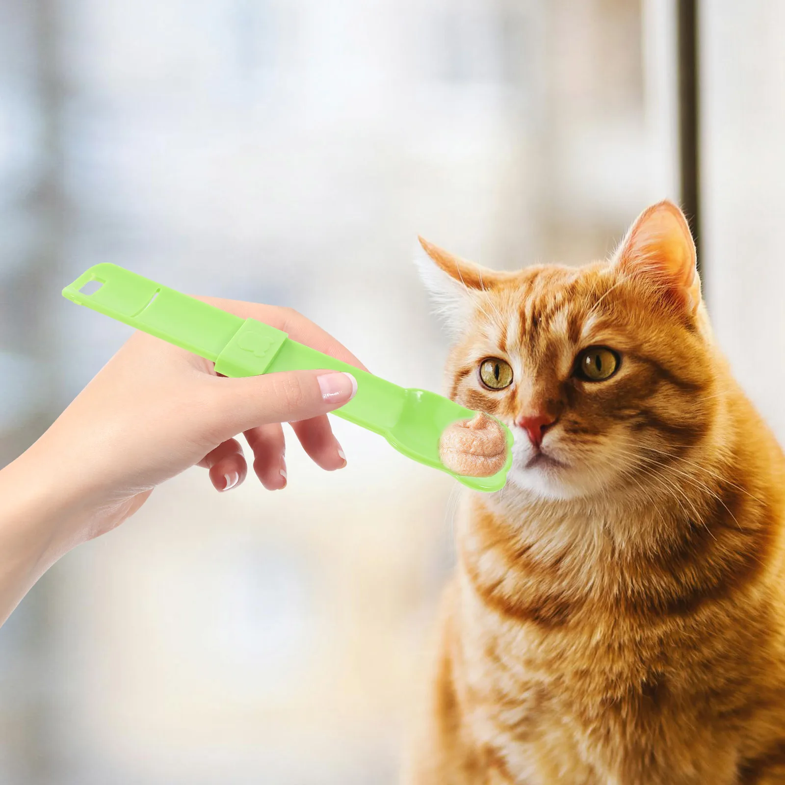 

3Pcs Cat Treat Spoon Squeeze Feeder Wet Food Dispenser Multifunctional Strips Feeder Easy Clean ABS Material