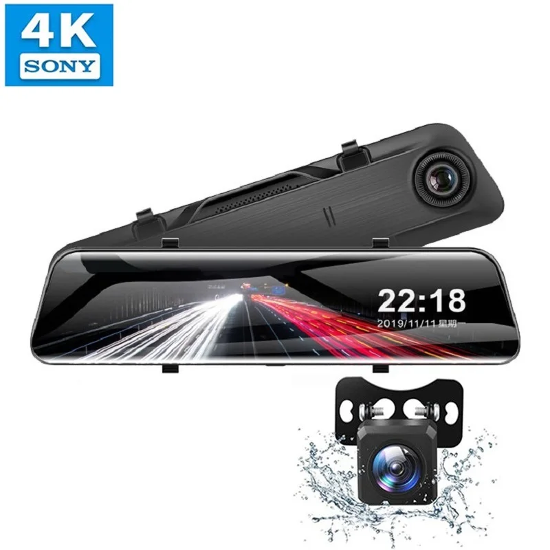 

4K+2k 12 Inch Rearview Mirror Car Dvr Dash Cam car dash camera front and rear 4K with WIFI GPS dual lens auto electronics