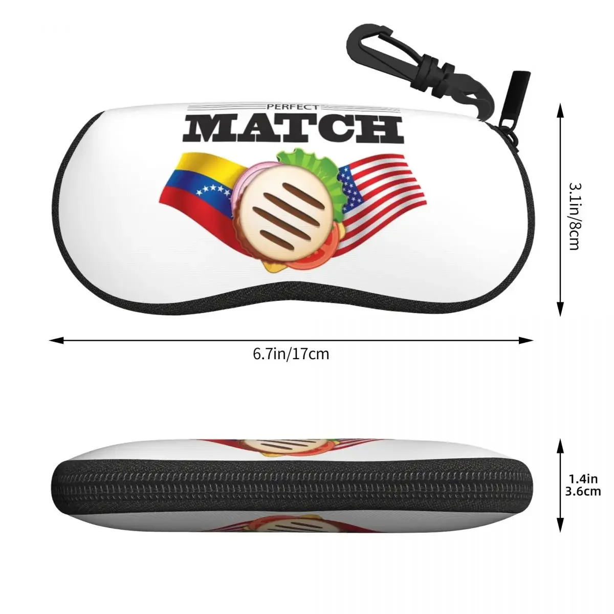 Perfect Match Venezuela USA (Arepa Musiua) Shell Glasses Case Protector Sunglasses Box Women Men Soft Eyeglass Bag Pouch