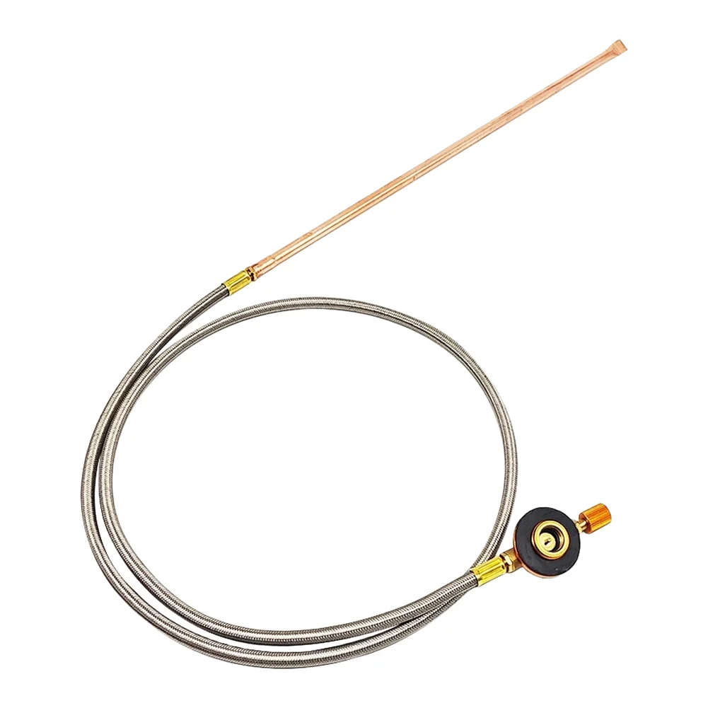 

Camping Charcoal Igniter Copper Handheld Igniter Stainless Steel Hose 360 Rotation Hose Efficient Damp Wood Lighting