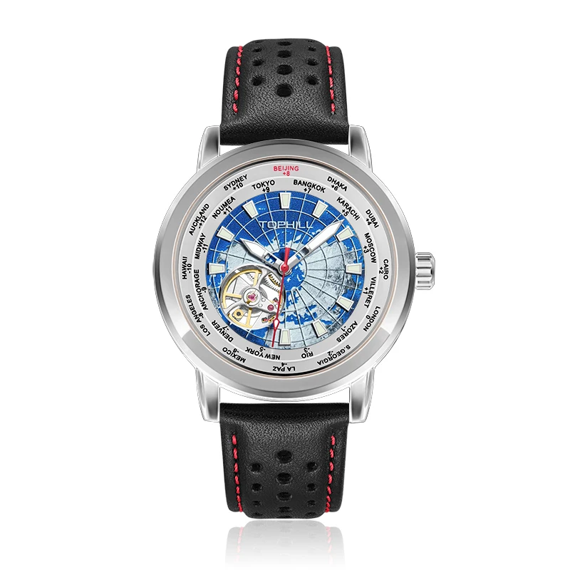 

TOPHILL Fashion Waterproof Automatic Mechanical Men Watches High Quality Men Luxury Leather Watch For Men Automatic Wristwatch