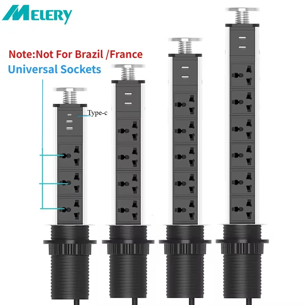 

Настольные розетки Melery POP, разъем 3/4/5/6-контактная электрическая вилка, универсальные розетки, USB-порт, кухонный удлинитель для дома, 1,8 м