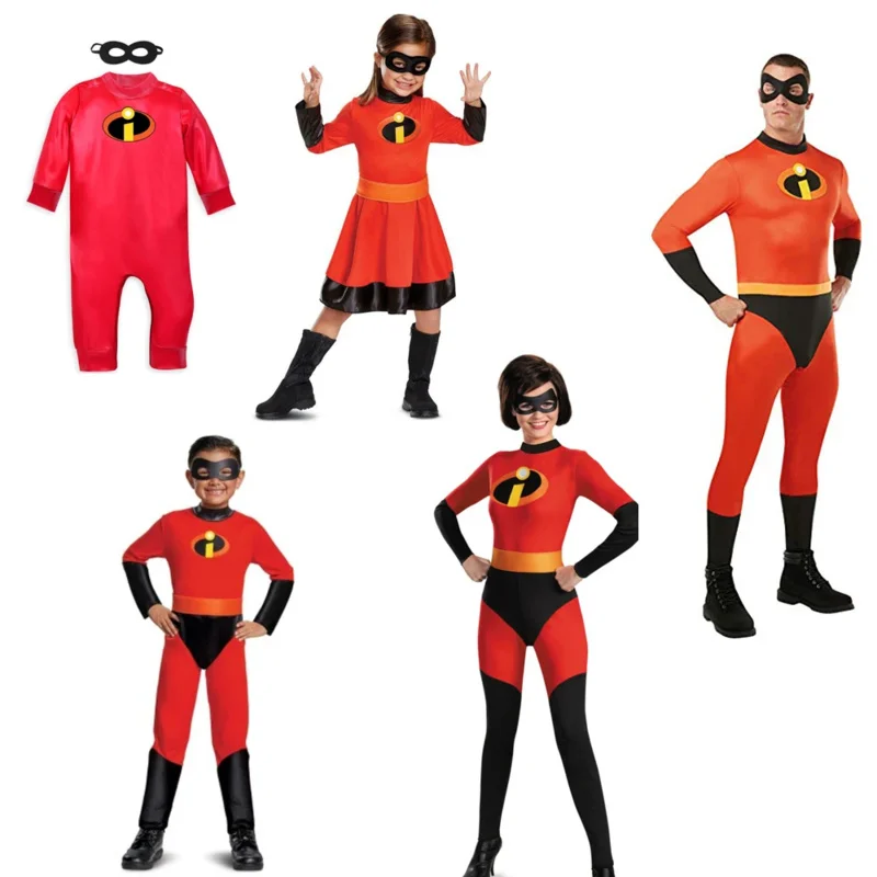 Family Garment  Mr. Incredible 2 Jumpsuit Costume Baby Adult Boys Girls Jack Cosplay Costume Halloween Clothing Toddllers