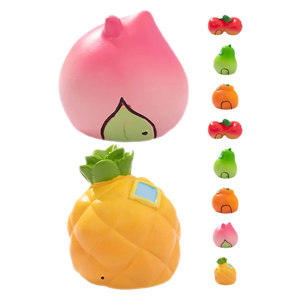 

10 Pcs Miniature Resin Fruit Houses Figurines for Fairy Gardens Terrariums Desktops Bonsai Landscapes Home Decor Reliable