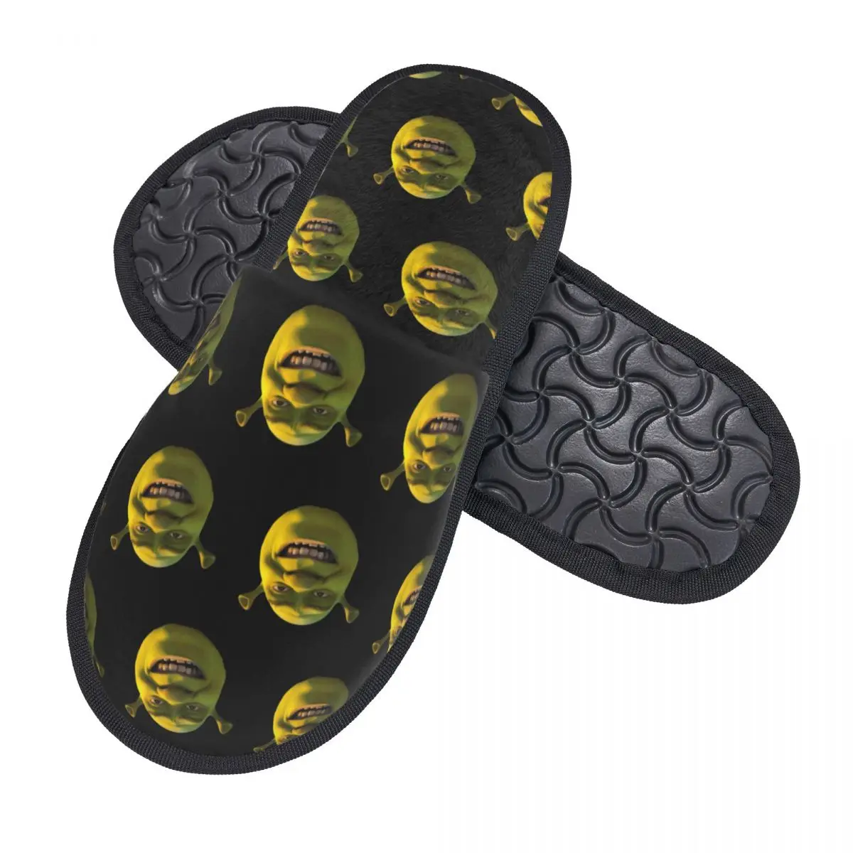 Winter Slippers Funny Face Shreks Meme Merch Household Fur Slippers Slides Indoor Movie Soft Anti Slip Slides