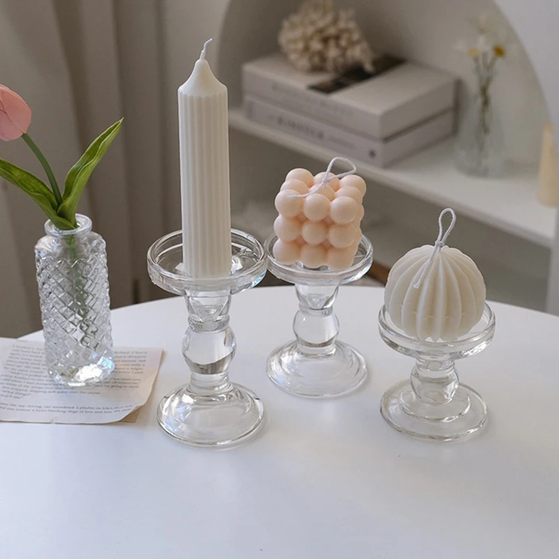 Luxury Retro Crystal Glass Candle Holder Aromatherapy Home Dinner Party Wedding Table Centerpiece Festival Gift Decor Stand
