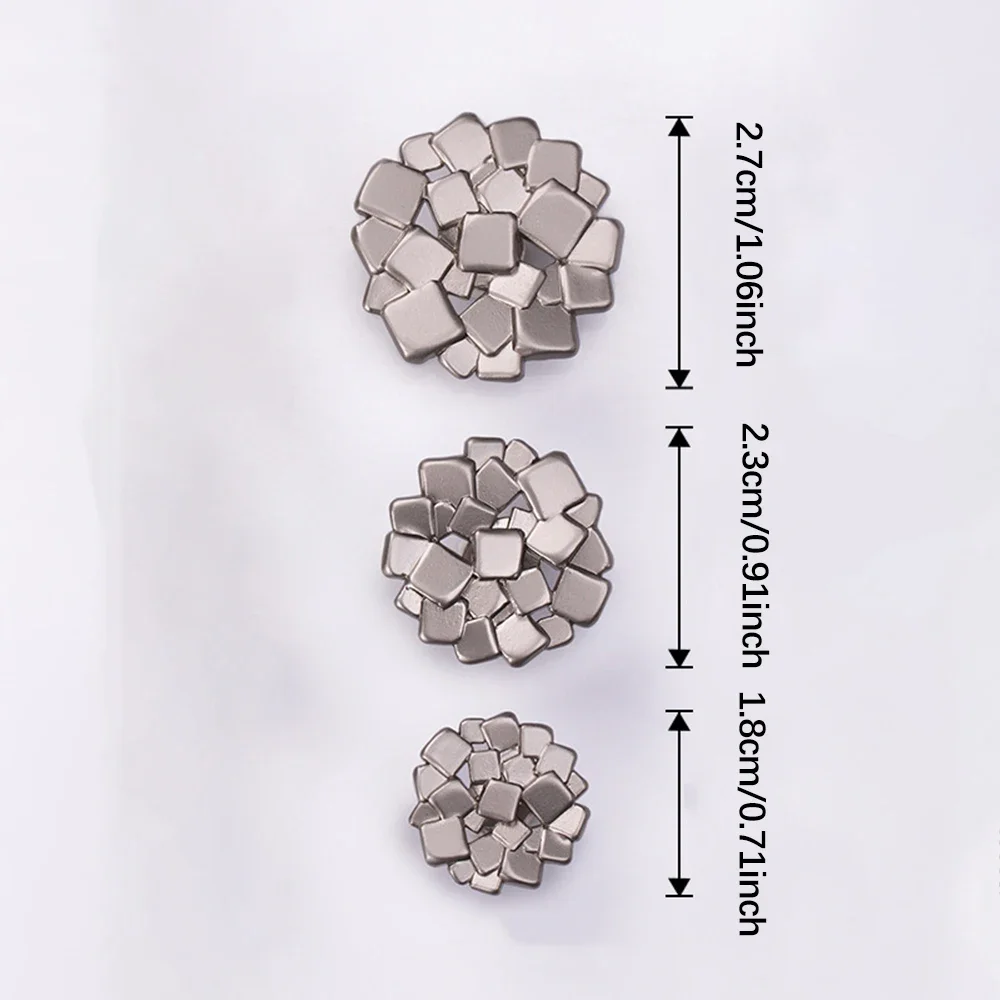 10 Pcs/set Square Design Hollow Irregular Metal Buttons