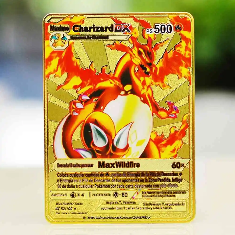 

Metal Pokémon Card Golden Pokemon Cards Tcg Blastoise Vmax Lugia Gx Pikachu Vstar Anime Board Games Playing Cards Kids Toys Gift