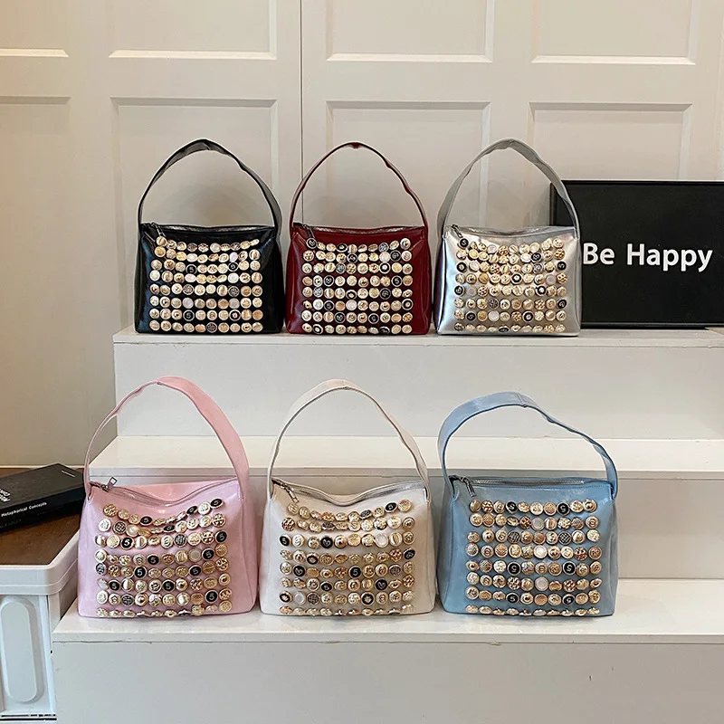 

Retro Fashion Rivet Women's Bag, New Casual Personality Trend Versatile Underarm Shoulder Bag, Handbag Crossbody Bags for Women