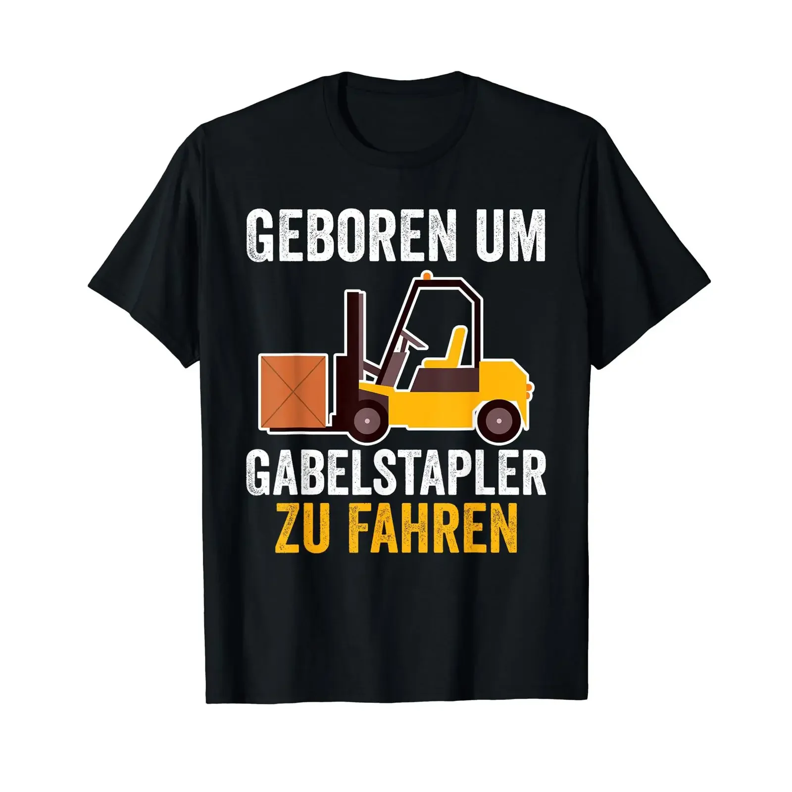 geboren um Gabelstapler zu fahren Fahrer T Shirt vintage Washed fashion graphic Comfortable streetwear Casual Breathable homme