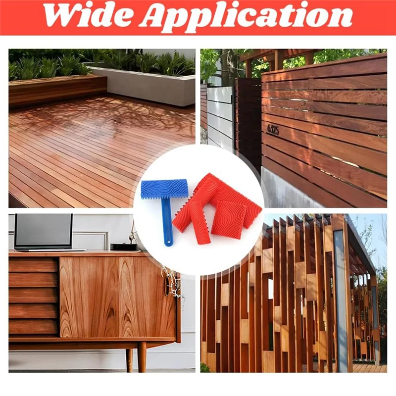 

T98C-резиновый инструмент для зерна Empaistic, инструмент для обработки текстуры дерева, текстурный узор с ручкой, Rolle