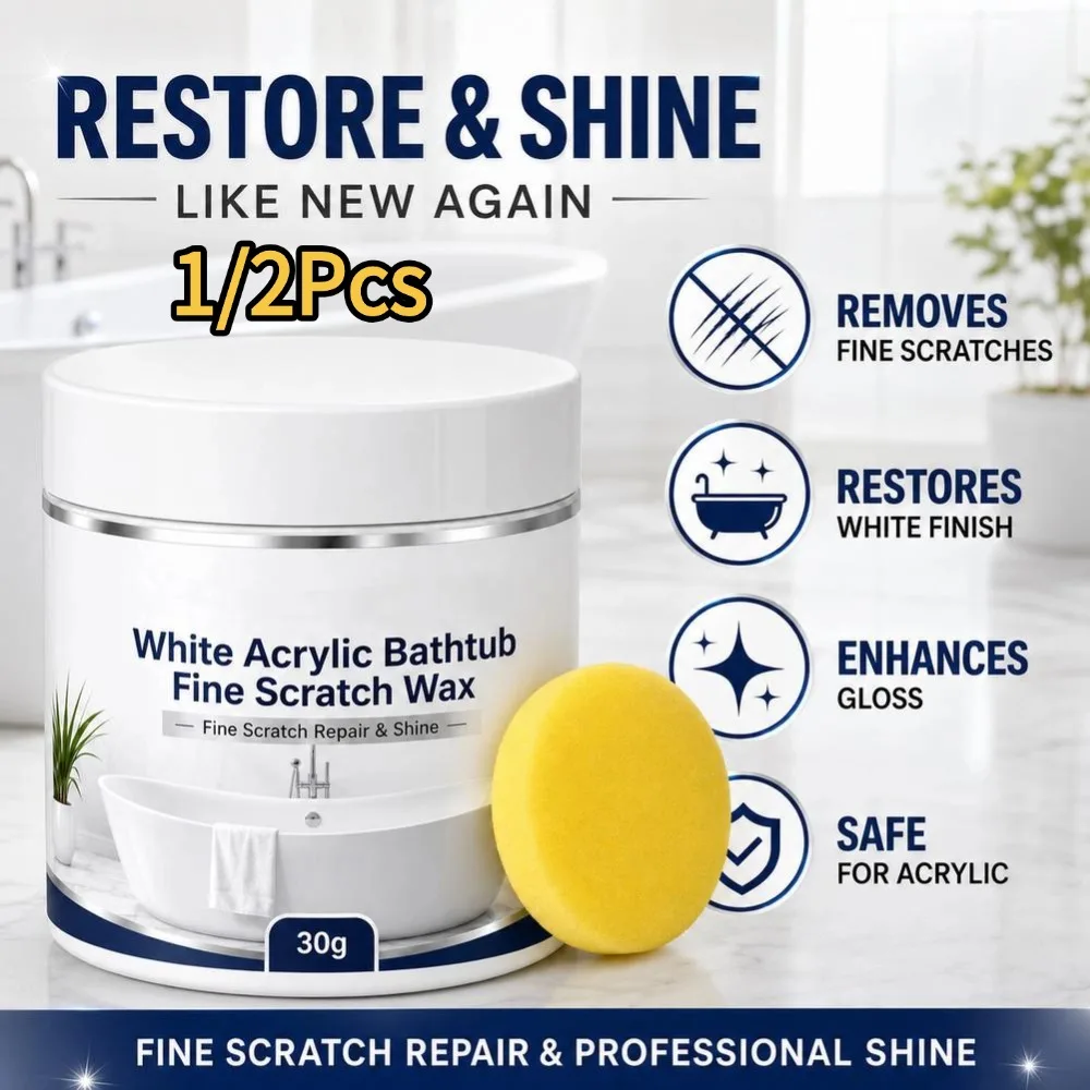 1/2Pcs White Furniture Touch-Up Paste with Brush Wood Filler Wall Repair Cream For Furniture and Wooden Floor Tables Cabin