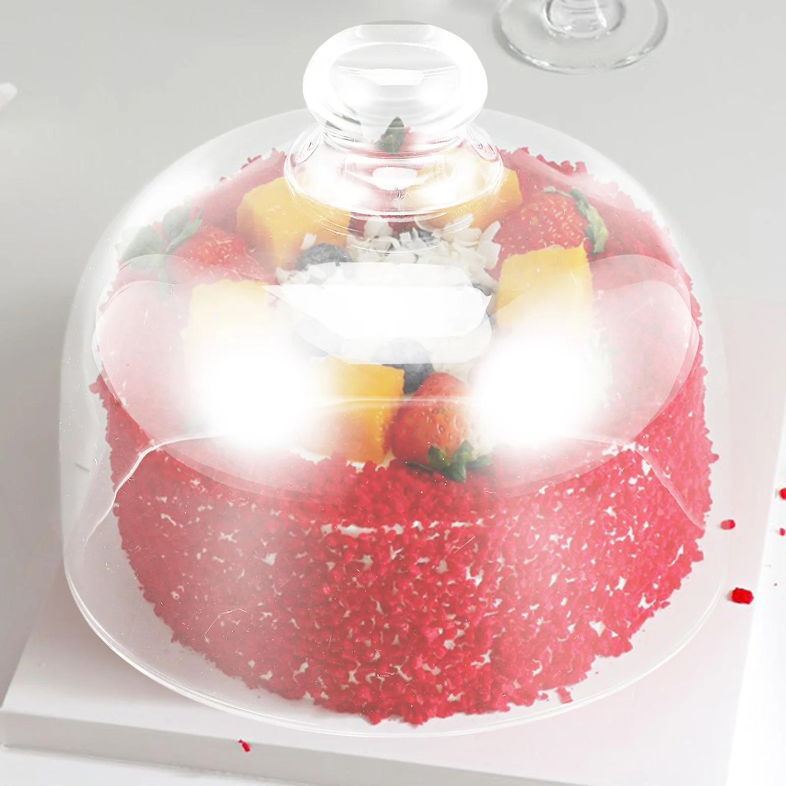 

1Pcs Cake Glass Cover Transparent Food Dome Protective Cover for Home Dessert Snack Display Household Cake Dome