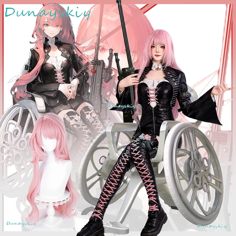 

Game Arknights Lemuen Cosplay Costume Uniform Pink Wig Long Boots Corset Halloween Carnival Party Clothes Clothing For Women