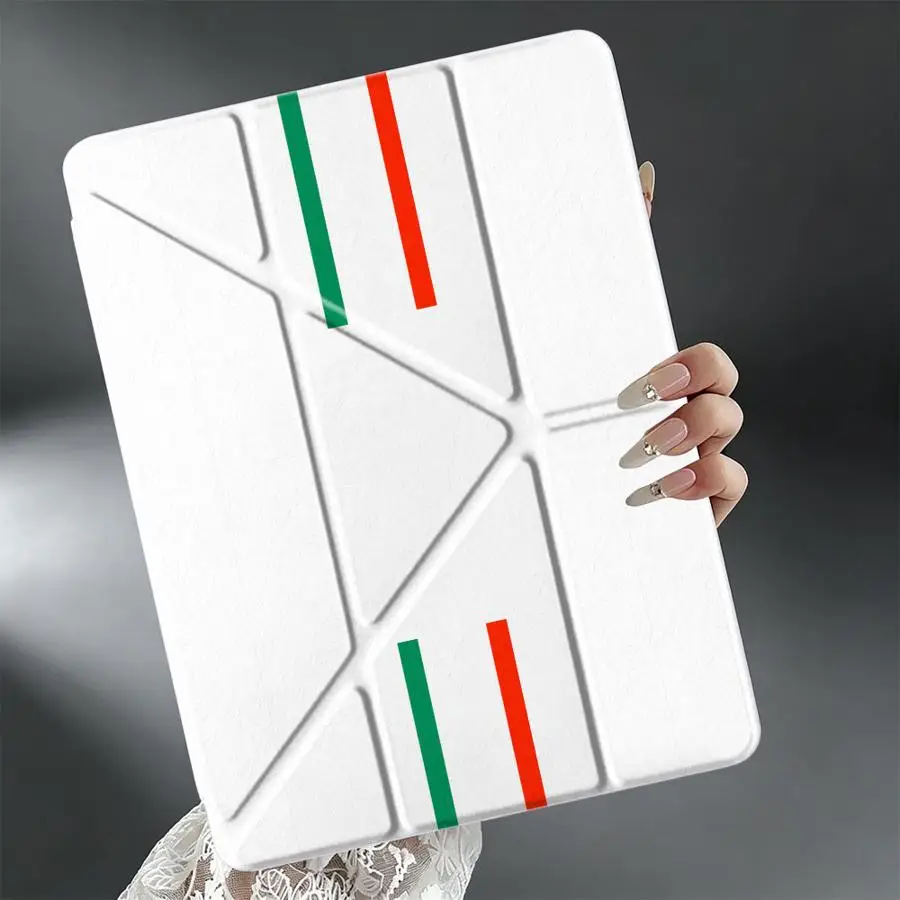 With Pen Slot Cover Tablet Case For Samsung Galaxy Tab A11 S8 S10 Lite A8 A9 Plus S7 FE S9 Plus Tricolor Stripe 7