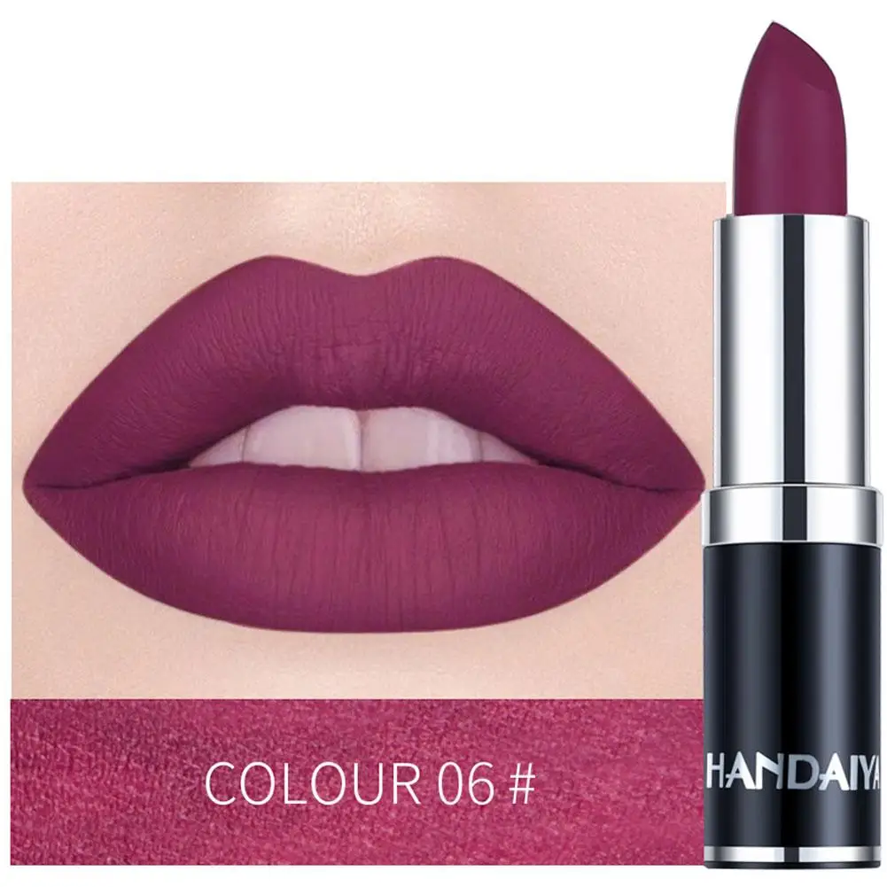 Handaiyan Matte Lipstick Waterproof Moisturize Velvet Makeup Sexy Fashion Women's Hot Selling Lipstick Popular Color Gloss C5u6