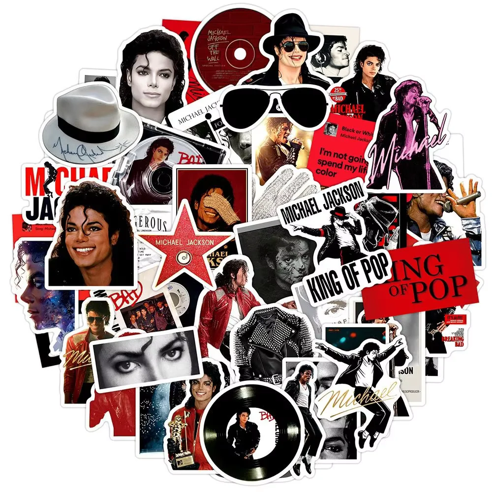 Pop Music King Michael Jackson Stickers Waterproof Vinyl Decal DIY Decorative Gift for Crafting Journal Scrapbook Laptop Luggage
