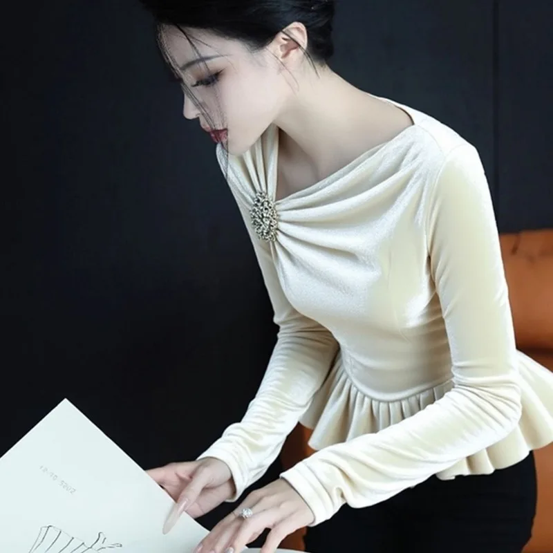 

Вязаный топ во французском стиле с жемчугом, модная женская одежда, осень-зима 2022, Новое поступление, кружевное нижнее белье TT421