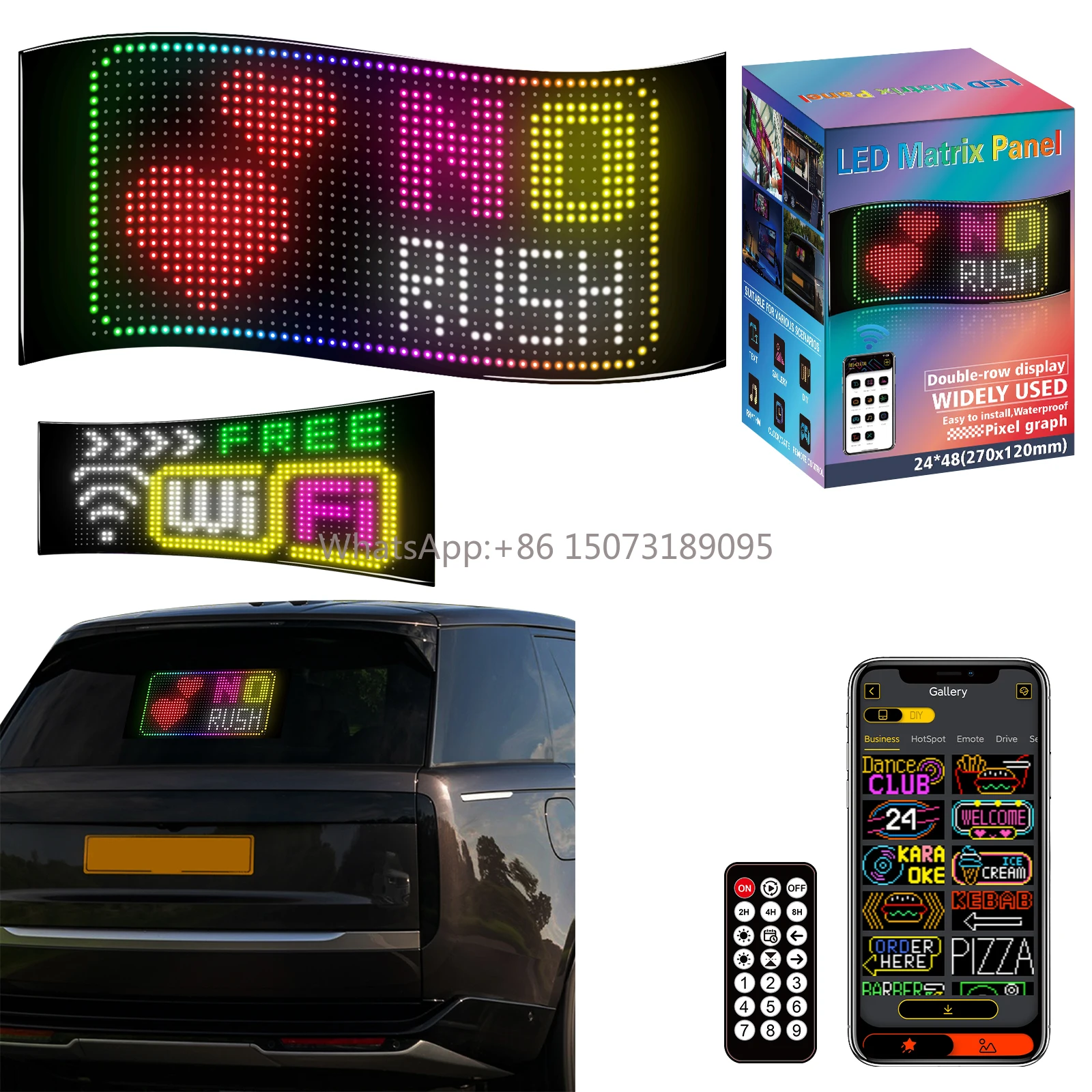 

2448 Programmable Free Design APP Control Led Name logo Sign Flexible Led Matrix Panels Advertising Led Screen for Advertising