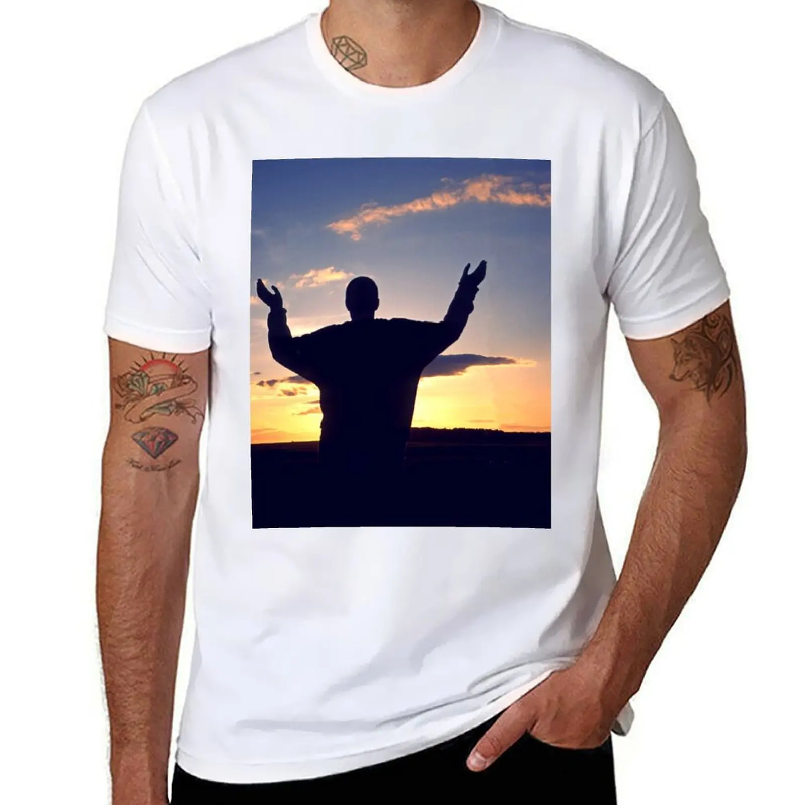 Sunset reveller T-shirt customs design your own Aesthetic clothing mens workout shirts