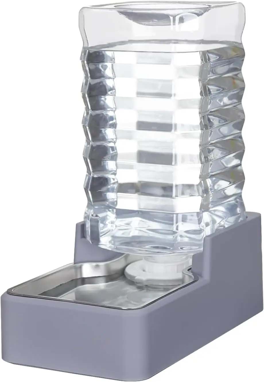 

Automatic Dog Water Dispenser, 9L Gravity-Fed Stainless Steel Bowl, Light Gray, BPA-Free for Multiple Pets